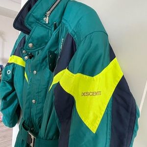 Vintage 80s Descente Green Ski Suit Onesie